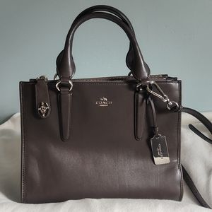 Coach Crosby Carryall Satchel 33534 in Mink Brown Smooth Leather